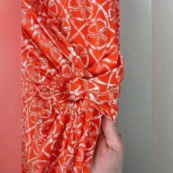 PENDLETON Women's Medium Orange Faux Wrap Print Long Sleeve Modal Cotton Knit - Picture 8 of 14